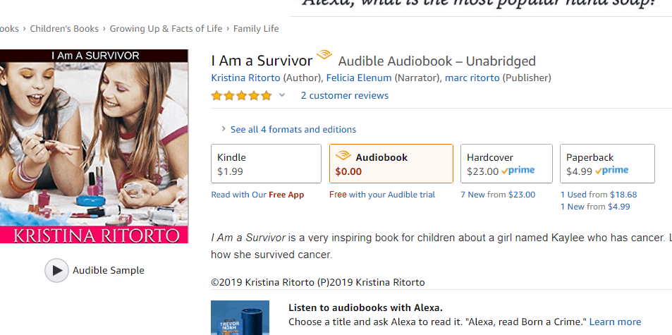 Kristina’s Book I am A survivor is now in Audio Book Format